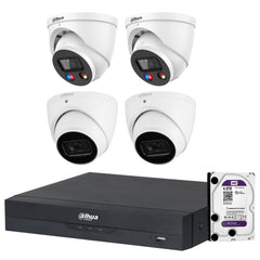 Dahua 8 MP + 8 Channels Kit: 2 x 8MP TiOC and 2 x 8MP Turret Cameras with 8CH AI NVR + 4TB HDD