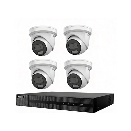 HiLook Hikvision 6MP AcuSense CCTV Kit – 2x Colour Deterrence IPC-T269H-MU/SL + 2x Turret IPC-T361H-MU + 8CH PoE NVR (NVR-108MH-C/8P)