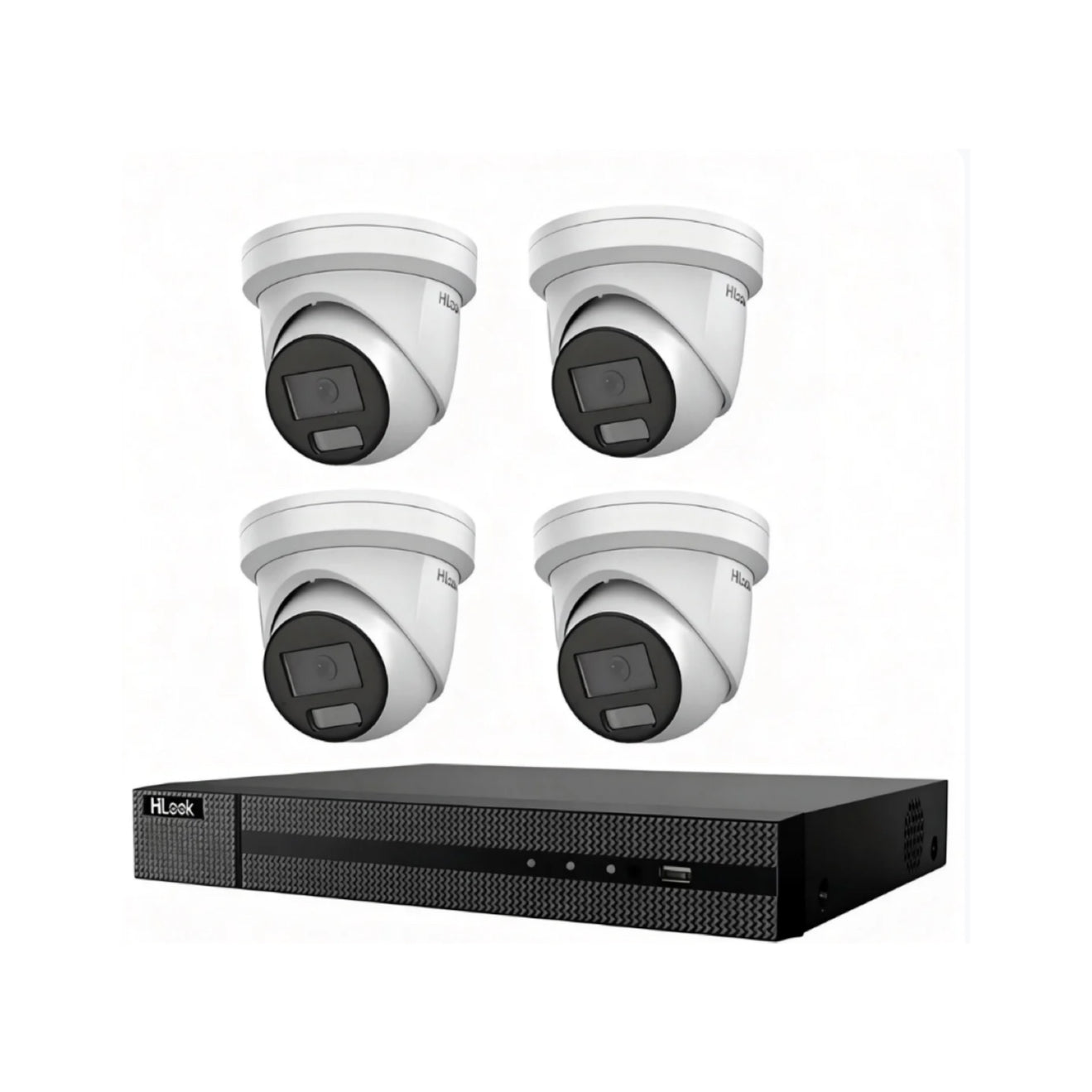 HiLook Hikvision 8MP 4K AcuSense CCTV Kit – 4x Turret IPC-T381H-MU + 8CH PoE NVR (NVR-108MH-C-8P)