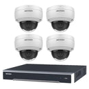 Hikvision 8MP 4CH Kit 4 Outdoor Vandalproof Dome Cameras AcuSense 4CH NVR 4TB