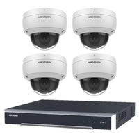 Hikvision 8MP 4CH Kit 4 Outdoor Vandalproof Dome Cameras AcuSense 4CH NVR 4TB