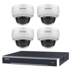 Hikvision 8MP 4CH CCTV Kit: 4 x Outdoor Vandalproof Domes Acusense + 4CH NVR/4TB