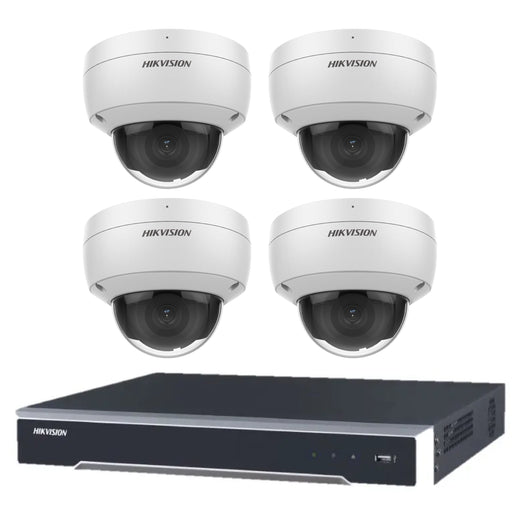 Hikvision 8MP 4CH CCTV Kit: 4 x Outdoor Vandalproof Domes Acusense + 4CH NVR