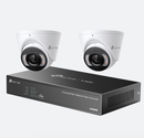 TP-Link Insight 8MP CCTV Kit 2 IP Turret Cameras Full-Colour Speaker Mic Light 4CH NVR