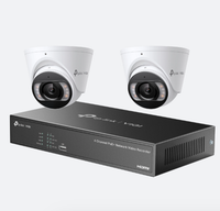 TP-Link Insight 8MP CCTV Kit 2 IP Turret Cameras Full-Colour Speaker Mic Light 4CH NVR