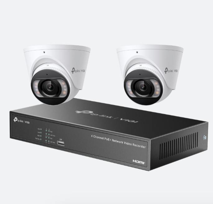 TP-Link Insight 8MP CCTV Kit: 2 x IP Turret Cameras (Full-Colour Speaker / Mic / Light) + 4CH NVR