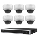 Hikvision 8MP 8CH Kit 6 Outdoor Vandalproof Dome Cameras AcuSense 8CH NVR 4TB