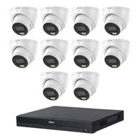 Dahua 10x 5MP WizColor Turret Cameras SMD 4.0 16CH PoE NVR