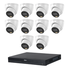 Dahua 10 x 5MP+ 16 Channels Kit:10x WizColor Turrets with SMD 4.0+ 16CH PoE NVR