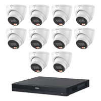 Dahua 10-camera 8MP DH-IPC-HDW3867EM-S-IL-ANZ starlight turret CCTV kit with 16-channel AI NVR