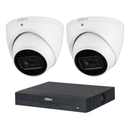 Dahua 2-camera 6MP DH-IPC-HDW3666EM turret CCTV kit with 50m IR, 2.8mm lens, 4-channel AI NVR