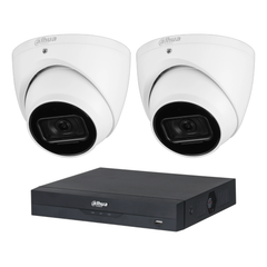 Dahua 2 x 6MP DH-IPC-HDW3666EMP-S-AUS Turret CCTV Kit + 4CH AI NVR, WizSense