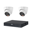 Dahua 2x 6MP Smart Dual Light Turret Cameras SMD 4.0 Mic 4CH PoE NVR