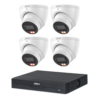 Dahua 4x 6MP Smart Dual Light Turret Cameras SMD 4.0 Mic 4CH PoE NVR 