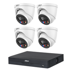 Dahua 4 x 6MP DH-IPC-HDW3649H-AS-PV-ANZ TiOC Turret CCTV Kit + 4CH AI NVR, Active Deterrence