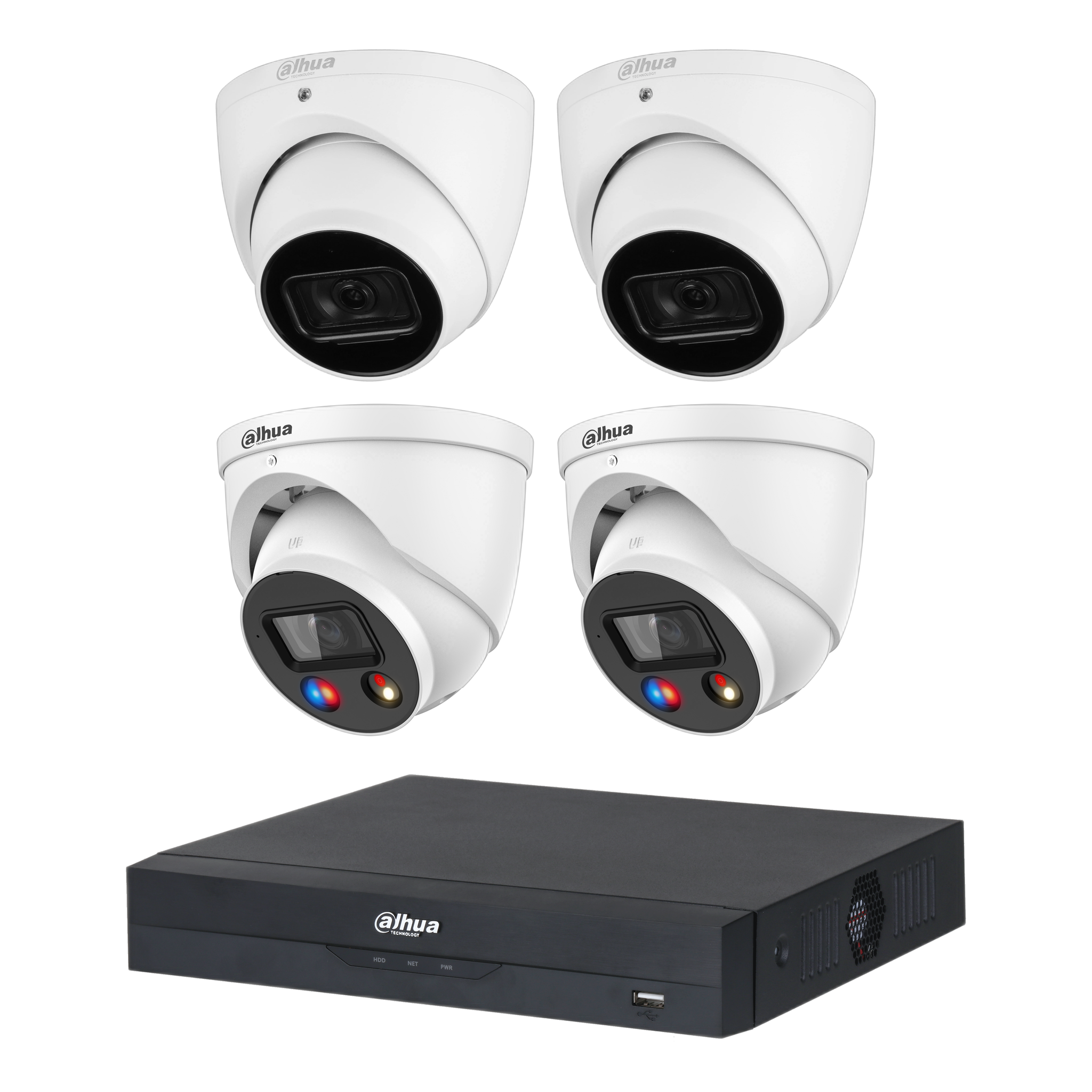 Dahua 8 MP + 8 Channels Kit: 2 x 8MP TiOC and 2 x 8MP Turret Cameras with 8CH AI NVR (No HDD)
