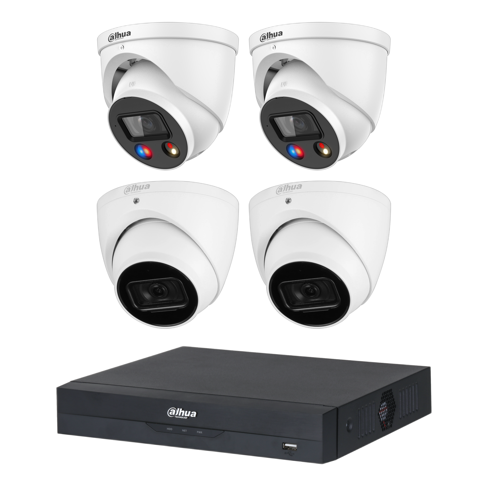 Dahua 6 MP + 8 Channels Kit: 2 x 6MP TiOC and 2 x 6MP Turret Cameras with 8CH AI NVR (No HDD)
