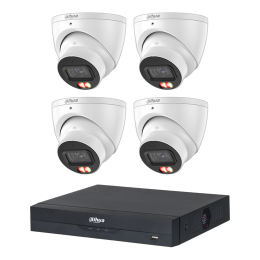 Dahua 4 x 8MP DH-IPC-HDW3867EM-S-IL-ANZ Turret Security CCTV Kit with 8CH Wizsense NVR