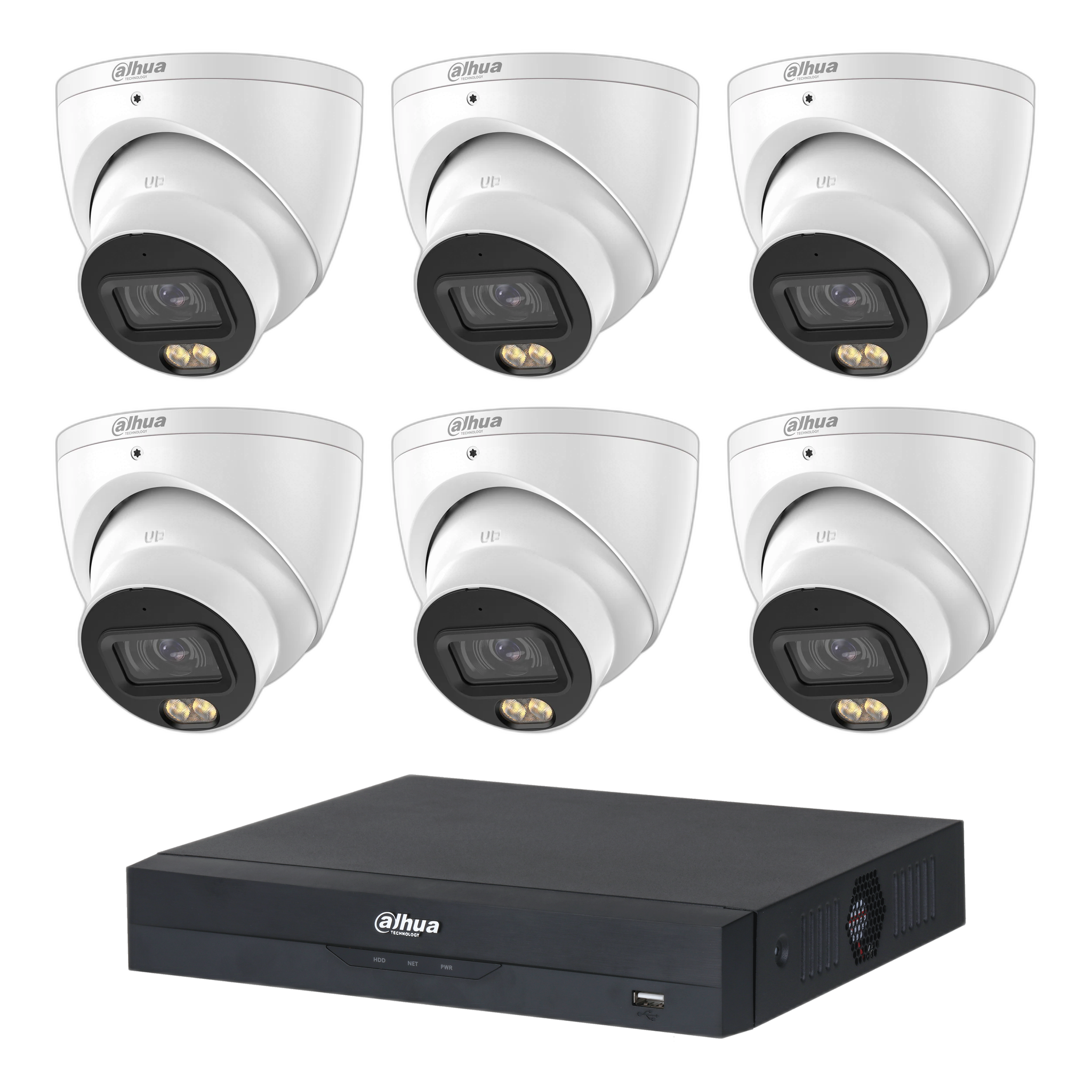 Dahua 6 x 5MP+ 8 Channels Kit:6x WizColor Turrets with SMD 4.0 + 8CH PoE NVR