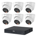 Dahua 6x 6MP Smart Dual Light Turret Cameras SMD 4.0 Mic 8CH PoE NVR 