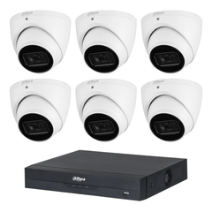 Dahua 6 x 4MP + 8 Channels Kit: 6 x DH-IPC-HDW3466EMP-S-AUS SMD Wizsense Camera+ 8CH NVR