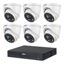 Dahua 6-camera 6MP DH-IPC-HDW3649H-AS-PV-ANZ TiOC turret CCTV kit with 8-channel AI NVR and active deterrence