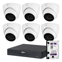 Dahua 6-camera 6MP DH-IPC-HDW3666EMP-S-AUS turret CCTV kit with 8-channel AI NVR 