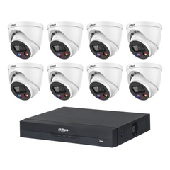 Dahua 8 x 8MP DH-IPC-HDW3849H-AS-PV-ANZ-S2 TiOC 3.0 Turret CCTV Kit + 8CH AI NVR, Active Deterrence