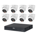 Dahua 8-camera 8MP DH-IPC-HDW3867EM-S-IL-ANZ starlight turret CCTV kit with 8-channel AI NVR 