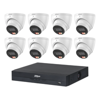 Dahua 8-camera 8MP DH-IPC-HDW3867EM-S-IL-ANZ starlight turret CCTV kit with 8-channel AI NVR 