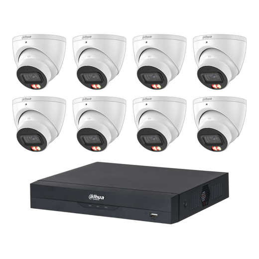 Dahua 8 x 8MP DH-IPC-HDW3867EM-S-IL-ANZ Fixed Starlight Turret Cameras, 8CH AI NVR