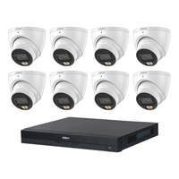 Dahua 8x 5MP WizColor Turret Cameras SMD 4.0 16CH PoE NVR 