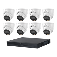 Dahua 8 x 5MP+ 16 Channels Kit:8x WizColor Turrets with SMD 4.0 + 16CH PoE NVR