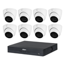 Dahua 8-camera 8MP DH-IPC-HDW3866EMP-S-AUS 4K turret CCTV kit with 8-channel AI NVR 