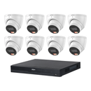 Dahua 8x 6MP Smart Dual Light Turret Cameras SMD 4.0 Mic 16CH PoE NVR