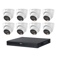 Dahua 8x 6MP Smart Dual Light Turret Cameras SMD 4.0 Mic 16CH PoE NVR