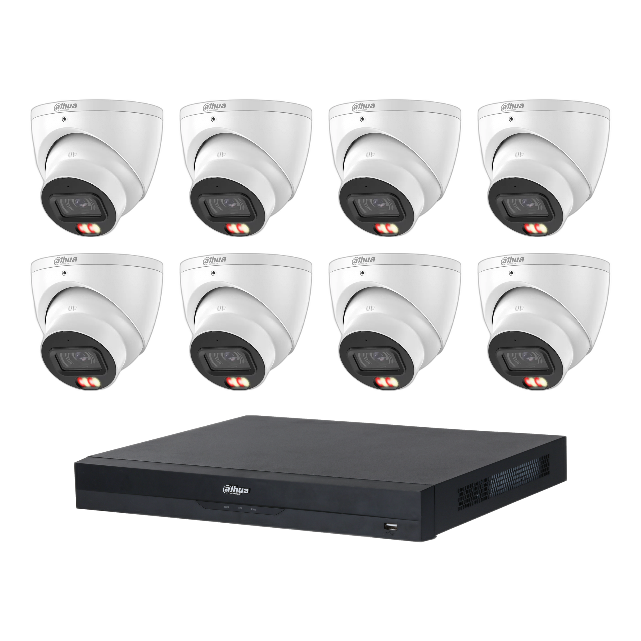 Dahua 8 x 6MP+ 16 Channels Kit:8x Smart Dual Light Turret Cameras with SMD 4.0 & Mic + 16CH PoE NVR
