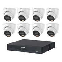 Dahua 8x 5MP WizColor Turret Cameras SMD 4.0 8CH PoE NVR 