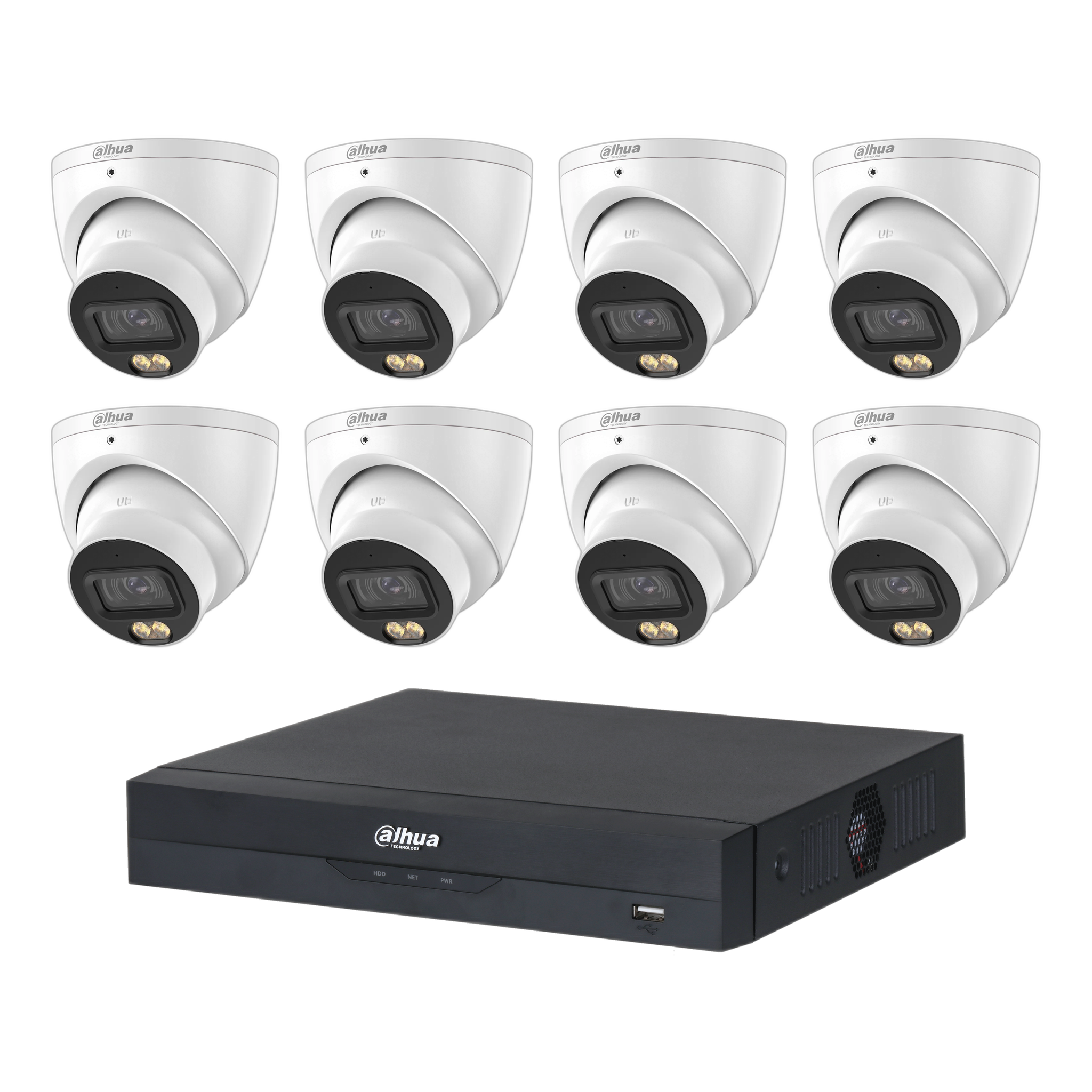 Dahua 8 x 5MP+ 8 Channels Kit:8x WizColor Turrets with SMD 4.0 + 8CH PoE NVR