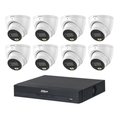 Dahua 8 x 5MP+ 8 Channels Kit:8x WizColor Turrets with SMD 4.0 + 8CH PoE NVR
