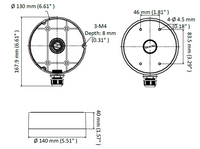 Hikvision DS-1280ZJ-DM45 Junction Box dimensions - SMarket