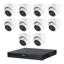 Dahua CCTV kit: 10 × HDW2541EMP 5MP IR, all white, with one NVR4216 16-channel PoE recorder; no HDD