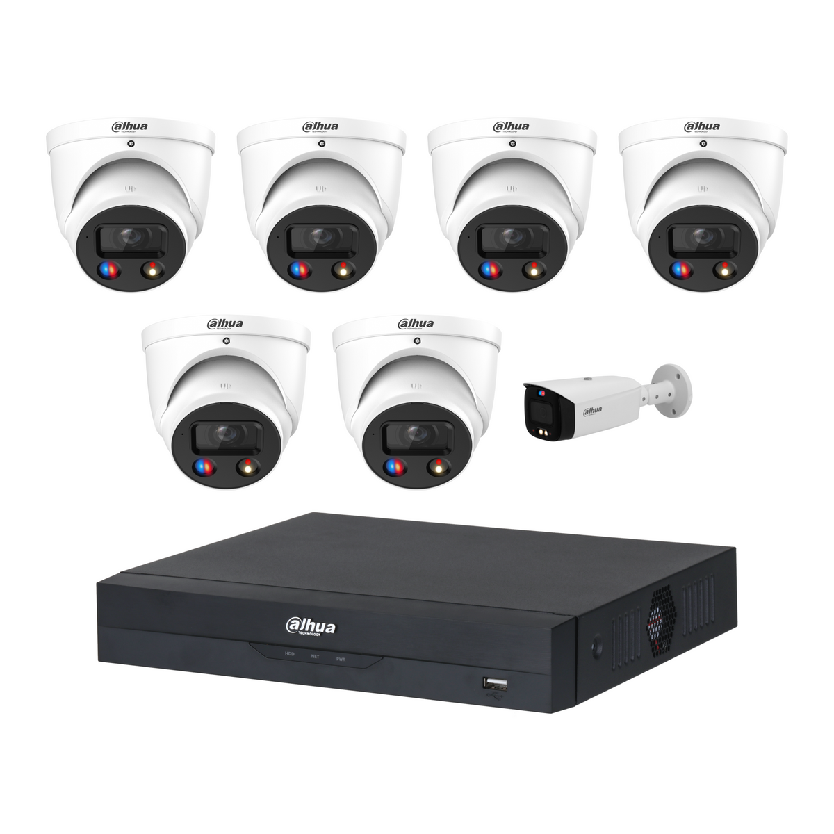 Dahua 7-Camera 8MP CCTV Kit: 6x HDW3849H-S2 + 1x HFW3849T1-S2, 8CH NVR, No HDD