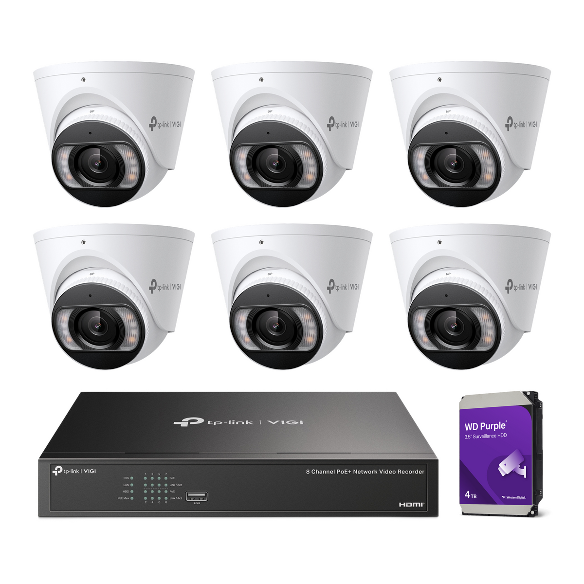 TP-Link VIGI S485 6-Camera 4K CCTV Kit + 8CH NVR + WD 4TB
