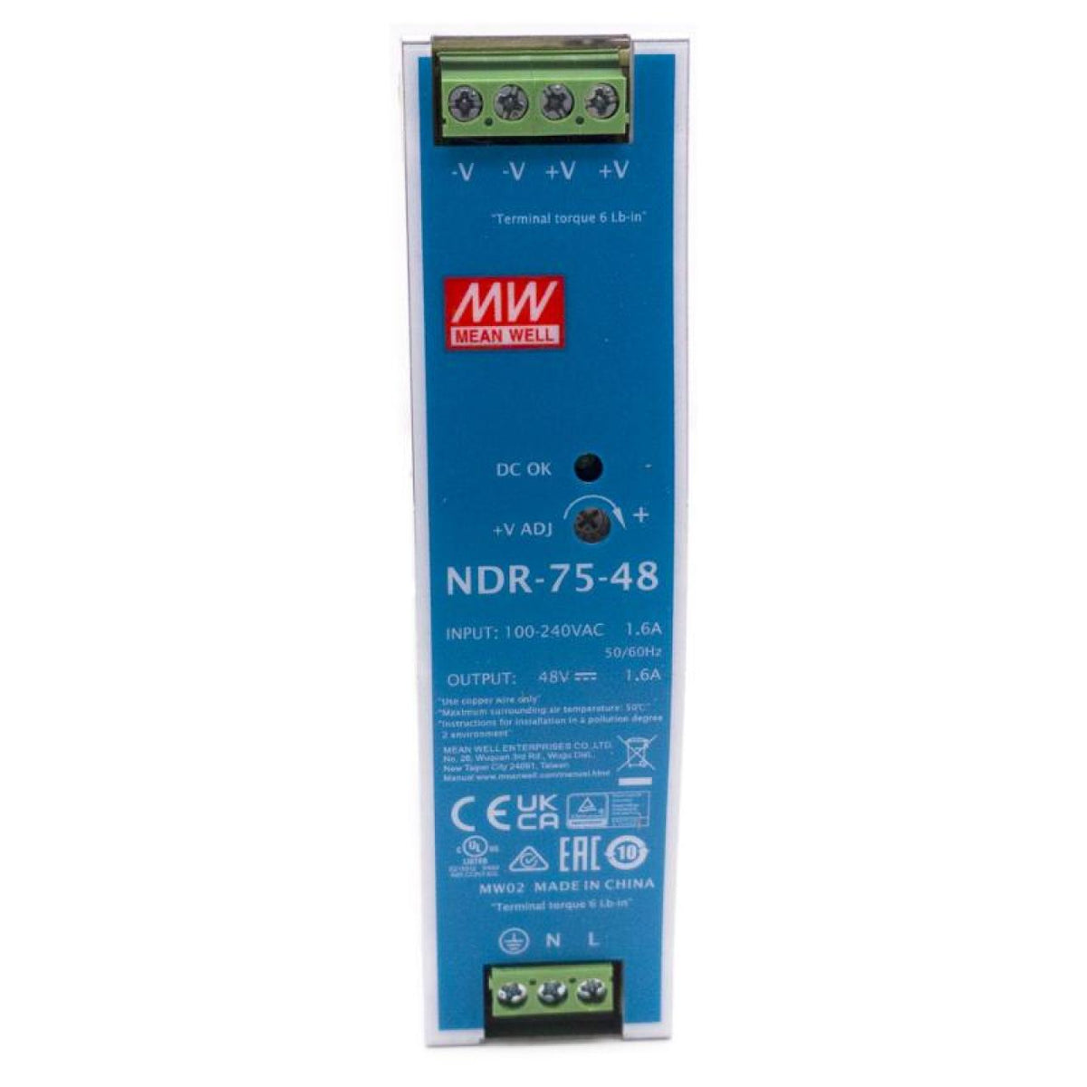 MEAN WELL NDR-75-48 Industrial DIN Rail Power Supply