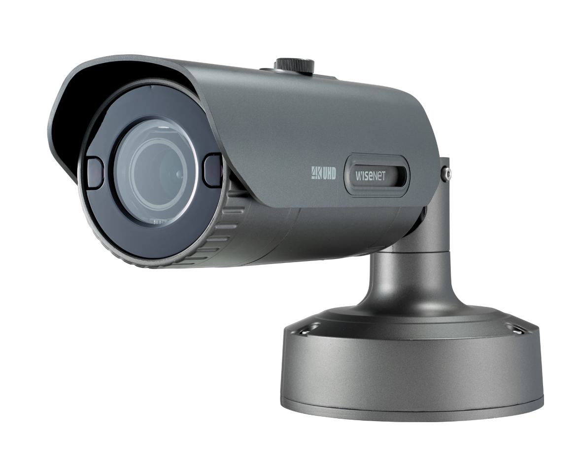 Hanwha PNO-9080R 12MP 4K Outdoor IR Bullet Camera, 4.5-10mm Motor
