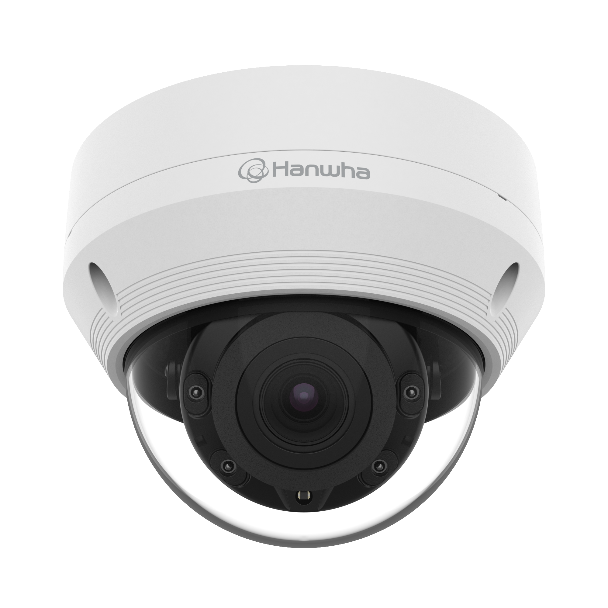 Hanwha QNV-7082R 4MP H.265 IR Vandal Dome Camera 3.2-10mm — 3.1x Zoom, 30m IR, 120dB WDR, IP66/IK10/NEMA 4X