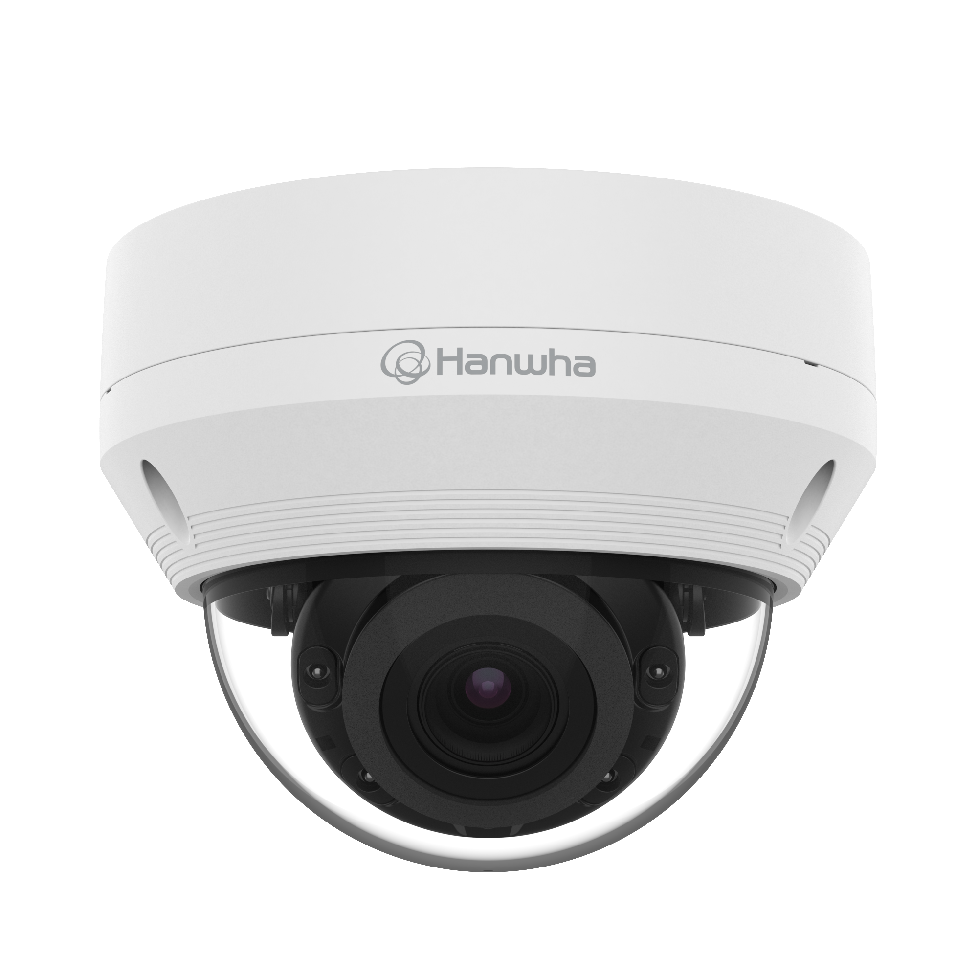 Hanwha QNV-7082R 4MP H.265 IR Vandal Dome Camera 3.2-10mm — 3.1x Zoom, 30m IR, 120dB WDR, IP66/IK10/NEMA 4X