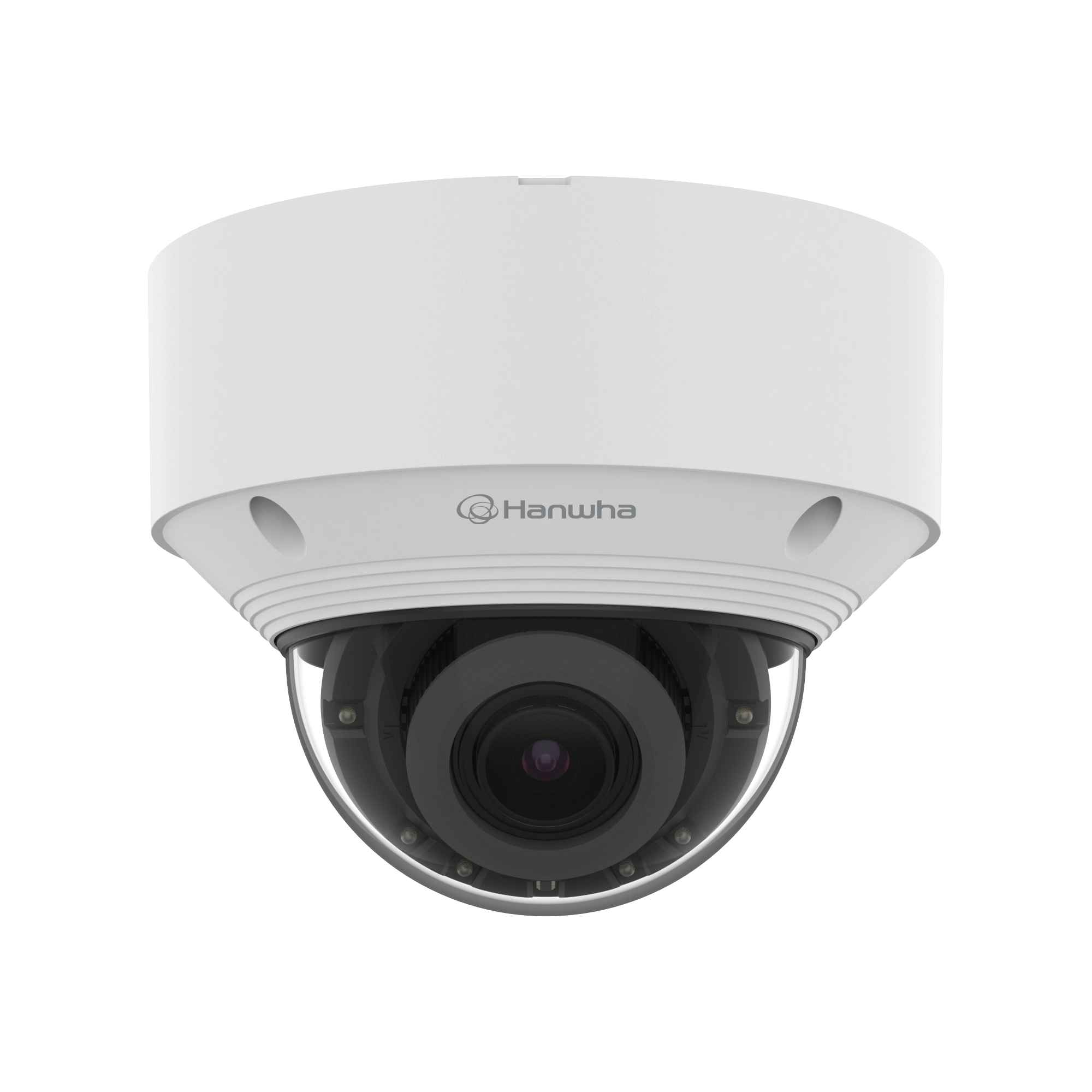 Hanwha QNV-C9083R 8MP 4K AI IR Varifocal Vandal Dome 3.2-10.2mm — 30m IR, 120dB WDR, IP66/IK10