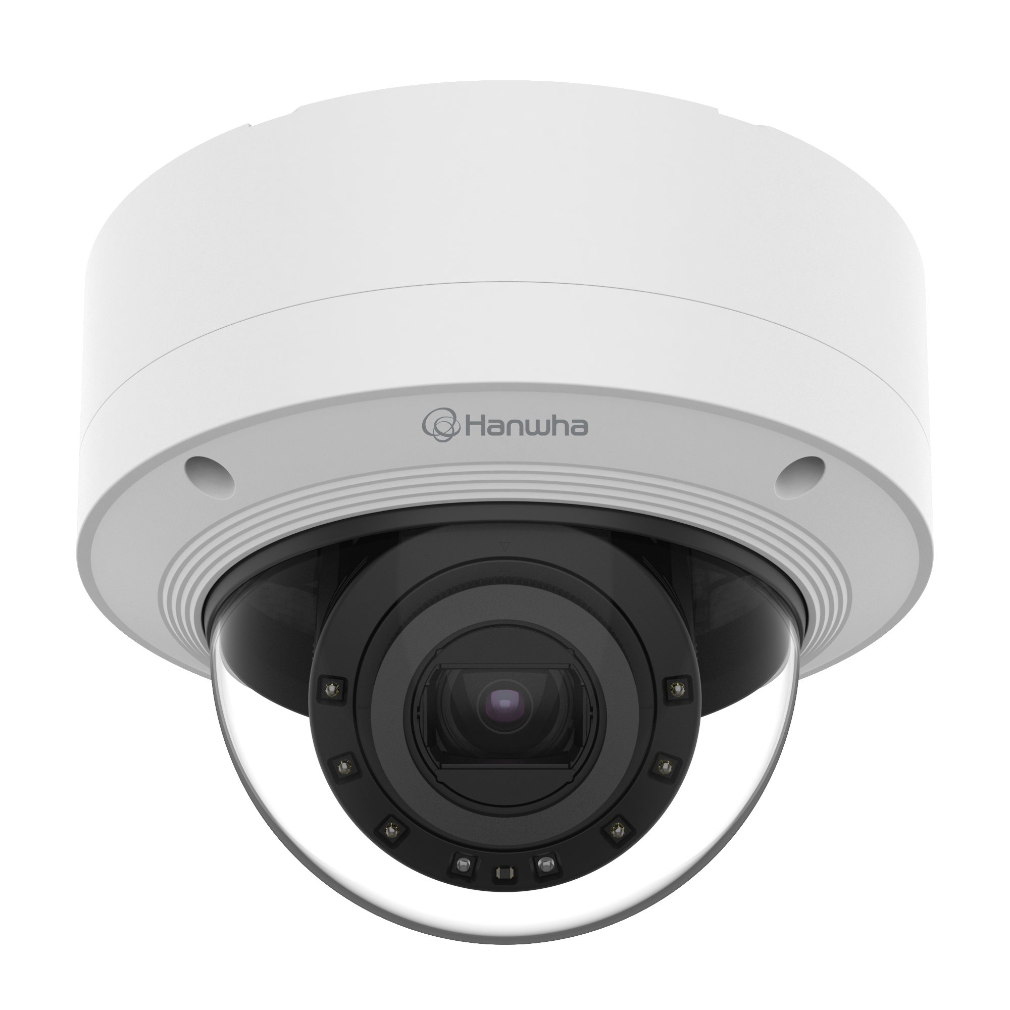 Hanwha XNV-6123R X-Plus 2MP AI IR Vandal Dome 12x Zoom — 90m WiseIR, 150dB WDR, IP66/IP67/IP6K9K/IK10+/NEMA4X